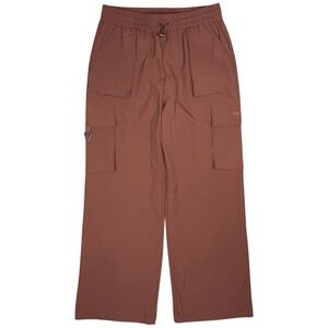 Fabletics Heights Cargo Pants Utility Womens L Sepia Brown Wide Leg Hiking Trail